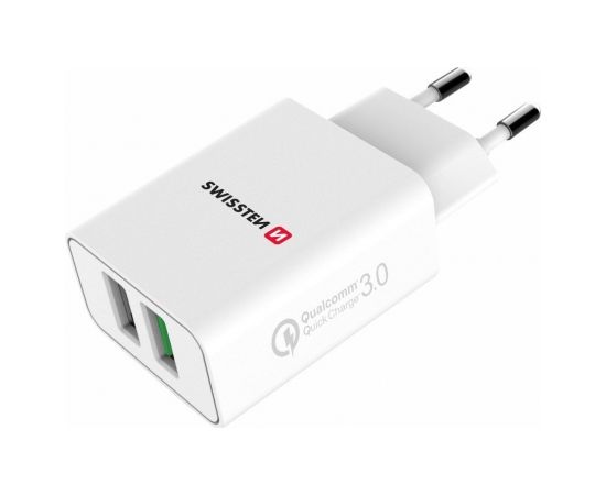 Swissten Premium Зарядное устройство 2x USB / QC3.0 23W белый Зарядные устройства