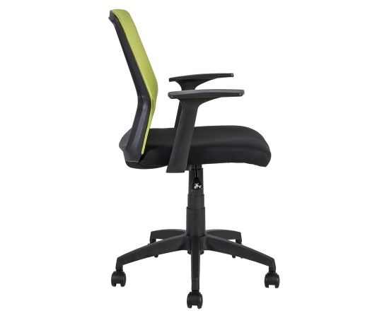 Рабочий стул ALPHA 60x55xH87,5-95cм, сиденье: ткань, цвет: чёрный, спинка: сетка из полиэстера, цвет: зелёный