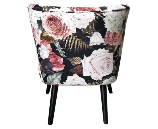 Atpūtas krēsls LA PERLA 63x73xH76cm, materiāls: samta audums, krāsa: puķains