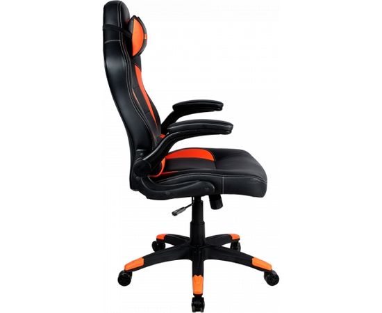 CANYON Vigil GС-2 Gaming chair, PU leather, Original and Reprocess foam, Wood Frame, Top gun mechanism, up and down armrest, Class 4 gas lift, Nylon 5 Stars Base,50mm PU caster, black+Orange.