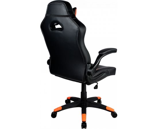 CANYON Vigil GС-2 Gaming chair, PU leather, Original and Reprocess foam, Wood Frame, Top gun mechanism, up and down armrest, Class 4 gas lift, Nylon 5 Stars Base,50mm PU caster, black+Orange.