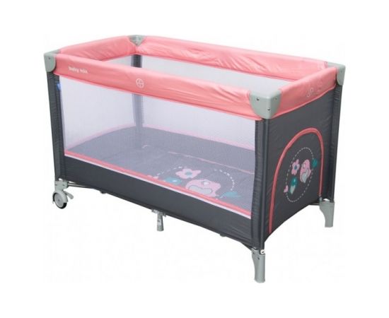 Baby Mix Ceļojumu gulta SPARROWS 8052-186 pink (33204) Akcija Bērnu gultiņas