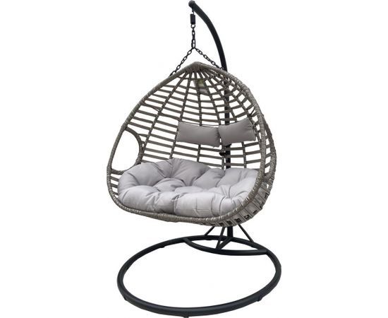Saska Garden pakaramais krēsls 2 personām Luxe Duo pelēks Dārza šūpuļkrēsli