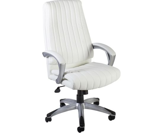 Рабочий стул ELEGANT 62,5x76,5xH112-119,5см, сиденье и спинка: кожзаменитель, цвет: белый