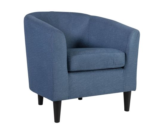 Atpūtas krēsls WESTER 76x68,5xH74cm, materiāls: audums, krāsa: pelēki/zils, tumšas koka kājas