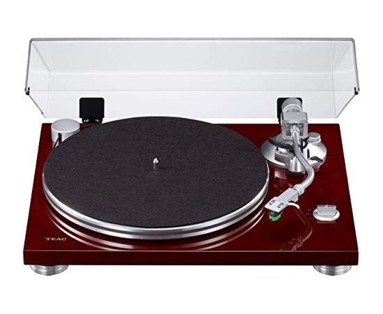Gramofon Teac Gramofon Teac TN-3B z napędem paskowym (zintegrowany wzmacniacz MM phono EQ, cyfrowe wyjście USB, ramię SAEC, prędkość 33 i 45 RPM), wiśnia DJ tehnika