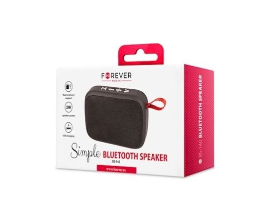 Forever BS-140 Bluetooth 4.2 Bezvadu Skaļrunis ar Micro SD / USB / 3W / Melns
