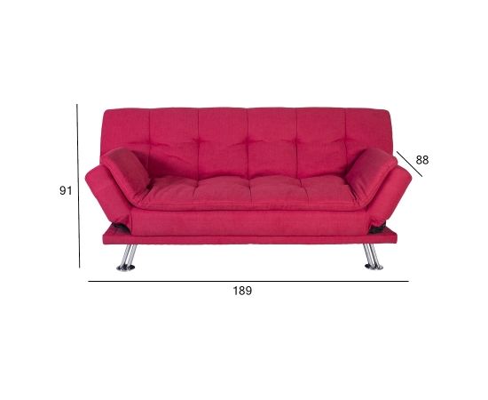 Диван-кровать ROXY 189x88xH91cм, материал покрытия: ткань, цвет: красный