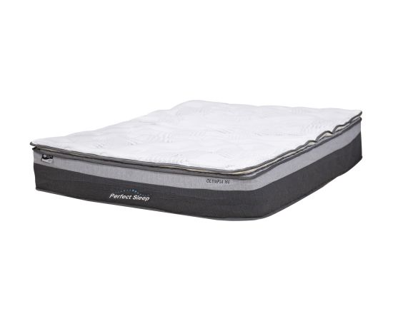 Gulta CAREN ar 4 kastēm, ar matraci HARMONY TOP (86864) 160x200cm, mēbeļu tekstila apšuvums, krāsa: pelēka Gultas