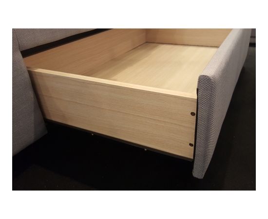 Gulta CAREN 160x200cm, ar 4 atvilktnēm, bez matrača, mēbeļu tekstila apšuvums, krāsa: pelēka Gultas