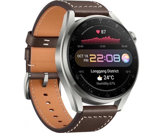 Huawei Watch 3 Pro Classic silver/brown leather