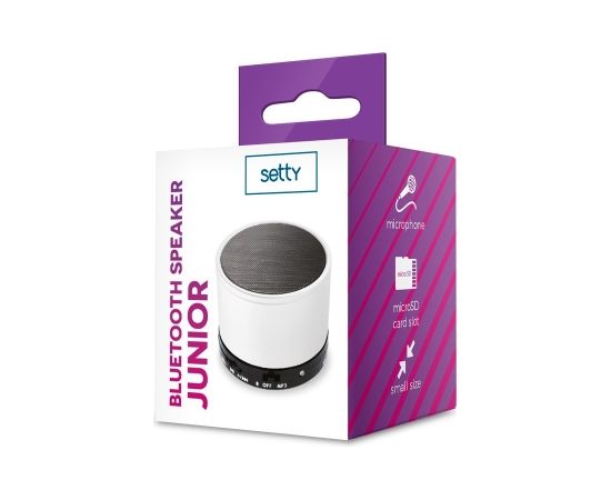 Setty Junior Bluetooth  Bezvadu Skaļrunis ar Micro SD / Aux / Balta